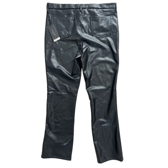 NYDJ Marilyn Faux Leather Straight Leg Pants in Black ( 18 ) - Picture 6 of 6